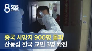 중국 사망자 900명 돌파…산둥성 한국 교민 3명 확진 / SBS