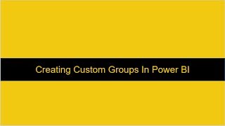 Create Custom Hierarchy Power BI