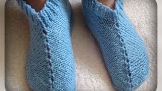 женские следочки - тапочки, вязание спицами