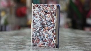 Декорируем блокнот камушками (речной галькой)