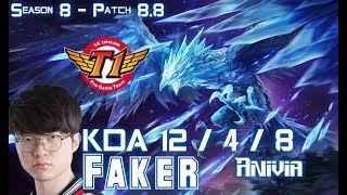 SKT T1 Faker ANIVIA vs KATARINA Mid - Patch 8.8 KR Ranked