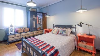 Dormitorio juvenil industrial con muebles reciclados - Decogarden