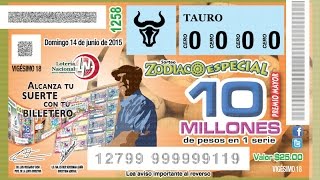 Sorteo Zodiaco Especial No. 1258 del 14 de Junio del 2015.