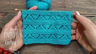 АЖУРНЫЕ ПИРАМИДКИ С ПЛАТОЧНОЙ ВЯЗКОЙ спицами | Узор #42 | Openwork triangles knitting pattern