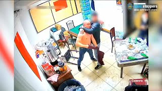Video shows violent struggle, man stabbed with scissors