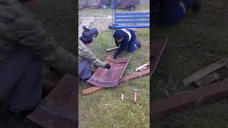 Делаем самодельную лопату из трубы для мтз 40.