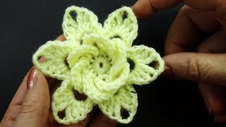 ПРОСТОЙ СИМПАТИЧНЫЙ цветок крючком Crochet flower pattern  102