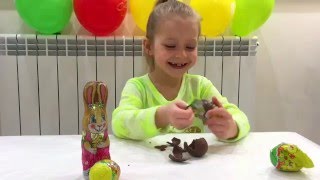 Открываем набор шоколадный заяц, и шоколадные яйца)) СЮРПРИЗ)))