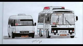 Как нарисовать БПАН  автобус Паз и Газель (Ehedov Elnur)How To Draw Bus