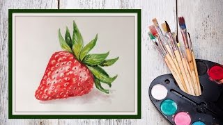 Уроки рисования! Как нарисовать клубнику акварелью! #Dari_Art
