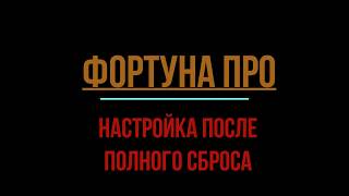Фортуна ПРО/Fortune Pro настройка после полного сброса