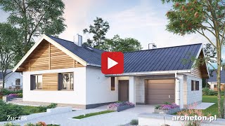 Projekt domu Żuczek - archeton.pl- parterowy 117,4 m2