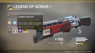Destiny 2 - How to obtain the Legend of Acrius Catalyst & Progress Masterwork