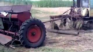 Посев по стерне трактором дт-75 сеялка за культиватором 4