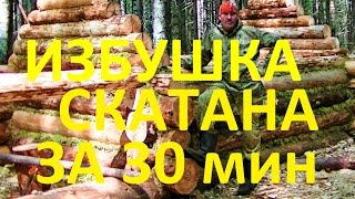 Строительство избушки за 30м./Сруб на мох/Крыша-потолок/Печь/Дверь/