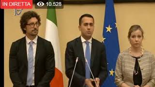 Luigi Di Maio al secondo giro di consultazioni con il Presidente della Camera Roberto Fico.
