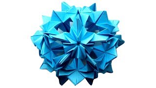 Шар Кусудама из бумаги. Новогодние Елочные Игрушки из бумаги