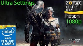 The Witcher 3 - GTX 1050 Ti 4GB  - G4560 - 1080p - Ultra Settings HAIRWORKS ON