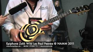 Epiphone Zakk Wild Les Paul and Flying V Peevee @ NAMM 2011 (english)