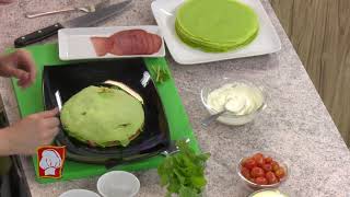 COCINA RICA TV - TORRE DE CREPES DE RÚCULA Y HUEVOS EN COCOTTE