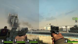 Left 4 Dead 2 - 4K Gameplay Reshade with SweetFX Splitscreen Comparison