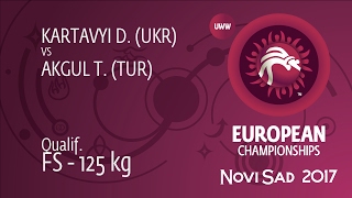Qual. FS - 125 kg: T. AKGUL (TUR) df. D. KARTAVYI (UKR), 9-2