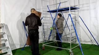Монтаж алюминиевой передвижной сборно-разборной вышки тура ВРПА 03