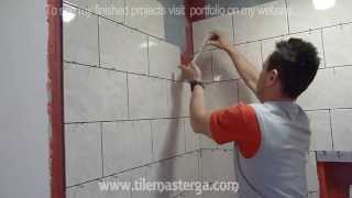 Part "3" Shower wall Tile installation DIY - How to Install shower surround tiles