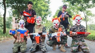 NERF WAR : Two SWAT Warriors Nerf Guns Fight Attack Crime mask international