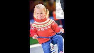 Джемпер, Связанный Спицами, для Девочки - 2019 / Sweaters for Girls / Pullover für Mädchen