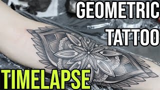 GEOMETRIC / MANDALA TATTOO - TIMELAPSE - START OF SLEEVE