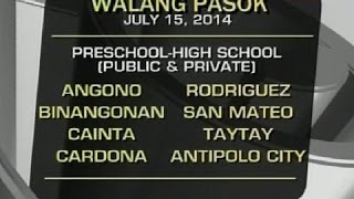 NTG: Klase sa lahat ng antas sa iba pang probinsya sa Luzon, suspendido rin