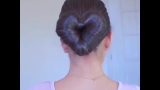 Красивый пучок в виде сердца! Простая и оригинальная прическа ???