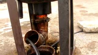 vertical babington burner water heater first fire up