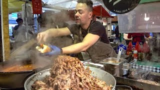 Huge Hot Dogs and Pulled Beef Sandwiches. London Street Food