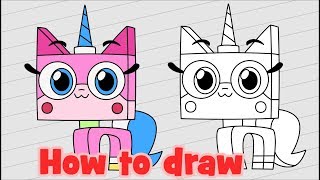How to draw Princess Unikitty Cat-unicorn LEGO
