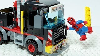 Lego SPIDER MAN Brick Building TRUCK Superhero Animation for Kids