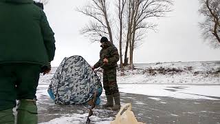 Зимняя рыбалка на р.Цимла. Отдых с ночевкой в кругу друзей. С. Нижнегнутов