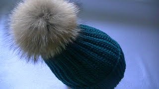 Вяжем шапку узором польская резинка