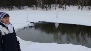 Незамерзающая прорубь на озере Пионерское в г.Барнауле 11.01.2014