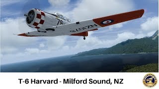 A2A Simulations T-6 Harvard (Texan) - Short trip out of ORBX NZMF Milford Sound P3D4.4 HD