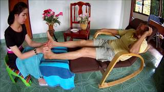 Relaxing Foot Massage with a Thai girl.