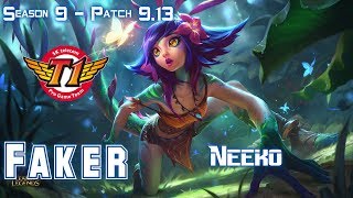 SKT T1 Faker NEEKO vs YASUO Mid - Patch 9.13 KR Ranked