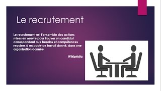 Les étapes du recrutement