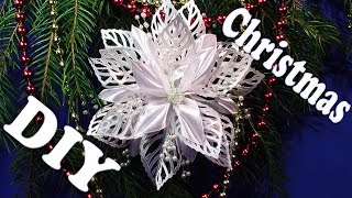 Новогодние украшения Снежинка Канзаши своими руками, Christmas Snowflakes Kanzashi Tatiana Vasyliuk