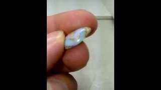 SilverMagpieDesigns-Quilpie Australian Boulder Opal under Fluorescent House Light.