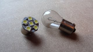 Car Bulbs P21 vs 6 SMD LED Light BA15S
