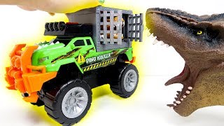 Novo Carro de Dinossauro Dino Hauler Verde Que Vem Com Dinossauro T-Rex da Jaula