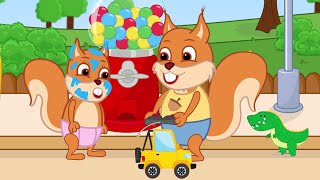 Famille d'Écureuil - Machine à Gommes Fait Des Cadeaux Vidéos Animé 2020 en Français 13+