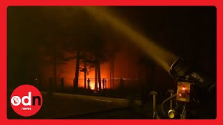 Ski Resort SNOW Machines Fend Off Lake Tahoe Blaze